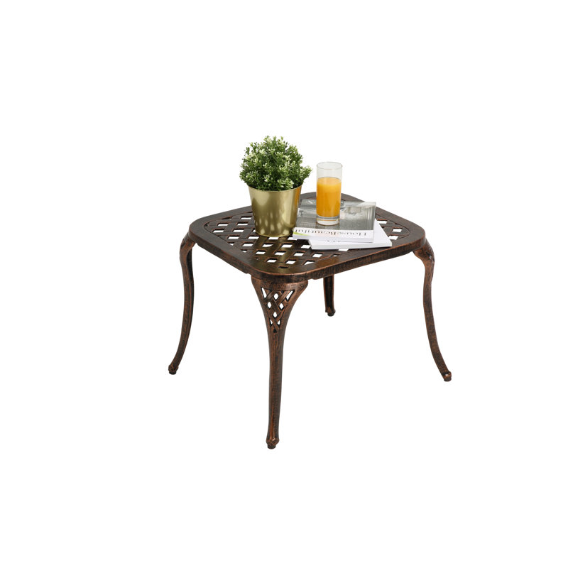 Table d'extérieur en aluminium noir - Mobilier de patio à dossier réglable et résistant aux intempéries avec revêtement antirouille pour le jardin et la terrasse