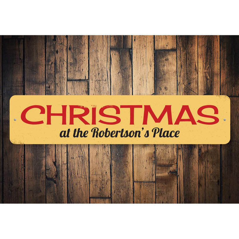 Plaque de Noël en aluminium personnalisée, H 4 po x l 18 po x P 0,04 po