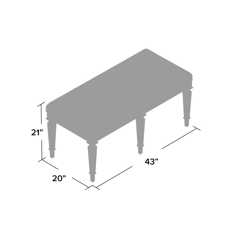 Alexa Upholstered Bench, Pewter