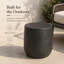 Table de bout rustique d'extérieur en béton léger de style rustique noir mat entièrement assemblée pour terrasse et balcon