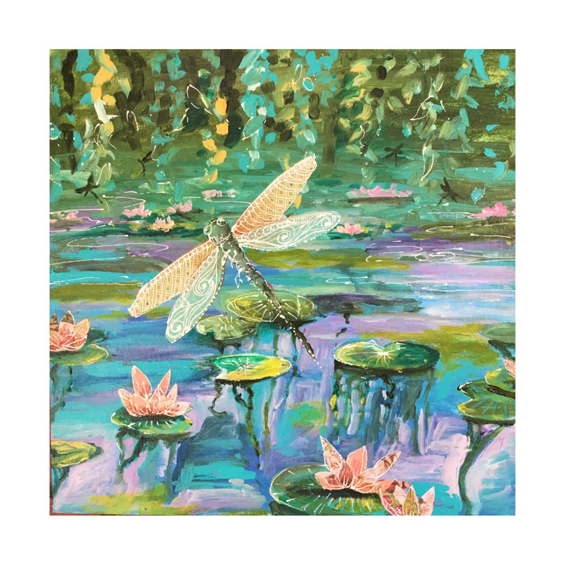«Creekwood Mixed Media» sur toile par Christine Rotolo, H 14 po x l 14 po x P 2 po