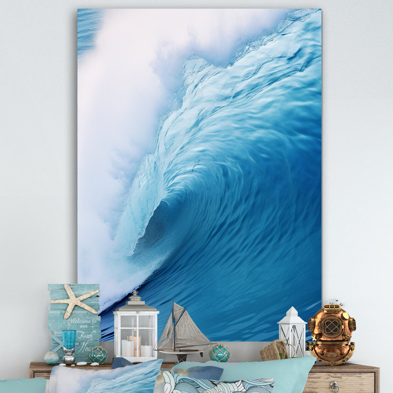 «Blue Wave Blue Wonder» sur toile, H 44 po x l 34 po x P 1,5 po, Toile tendue