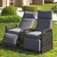 Causeuse inclinable en osier pour patio
