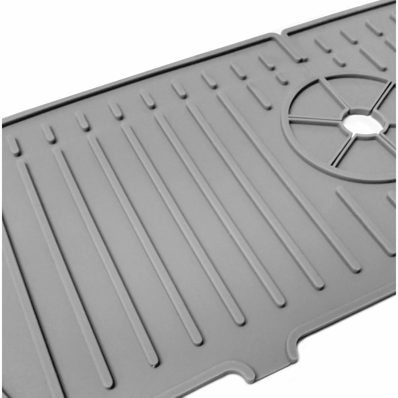 Grey Faucet Kitchen Self-Draining Sink Silicone Mat