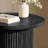 22'' Tall Solid Wood Round End Table Drum Side Table with Fluted Pedestal Base-1910635051