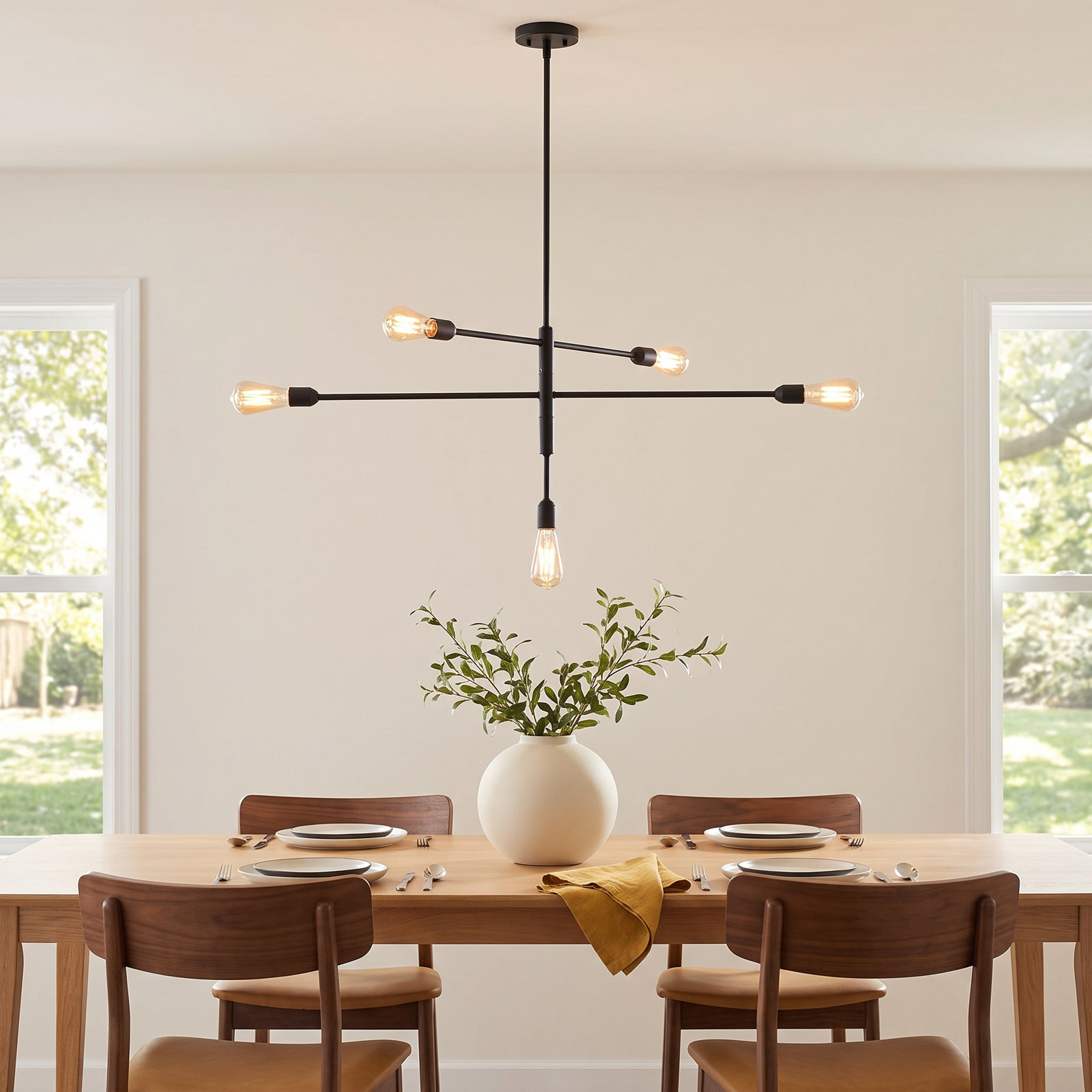 Allman 5 - Light Dimmable Chandelier, Midnight Black