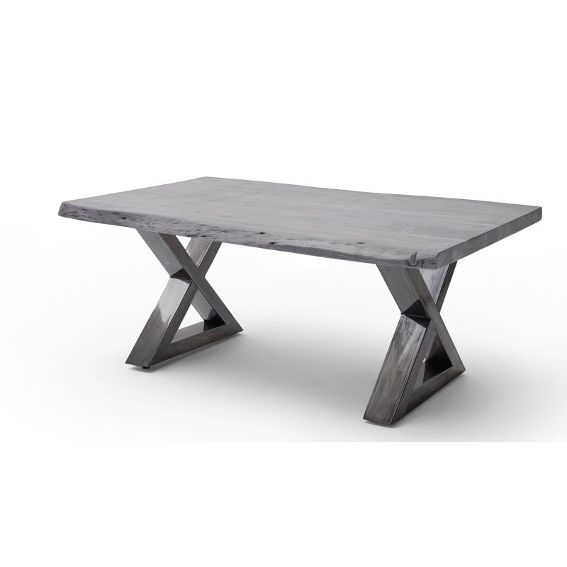 Edmunds Cross Legs Coffee Table, Grey/Brown/Blue, Antik