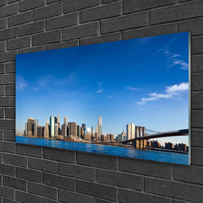 City Bridge Houses - Unframed Photograph on Glass
