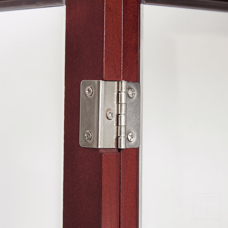 Cabinet Lighted Diapaly Cabinet With Adjustable Shelves And Mirrored Back Panel, Tempered Glass Doors, Walnut
