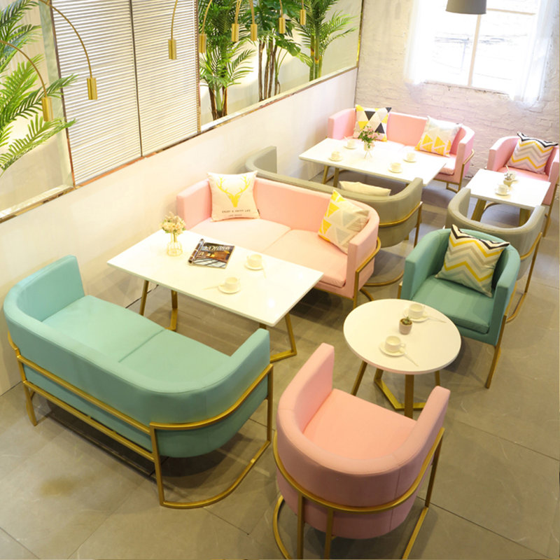 Modern Simple Cafe Dessert Shop Restaurant Bench Faux Leather Upholstered Bench, Medium Aqua Marine