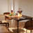 Solid wood petal-shaped dining table-534862404