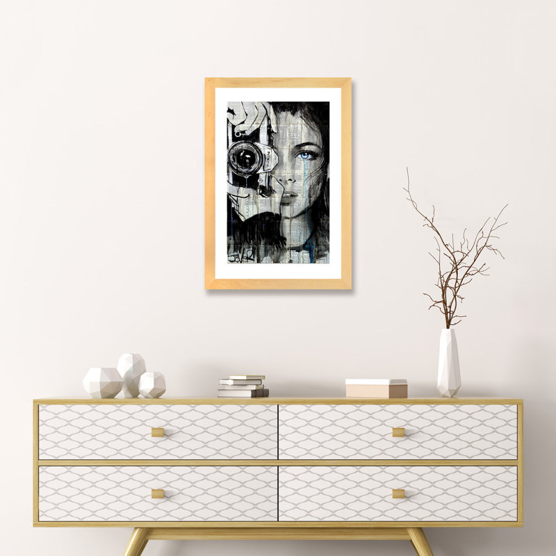 Shootin par Loui Jover - impression d'art graphique, H 24 po x l 16 po x P 1 po, Papier encadré naturel