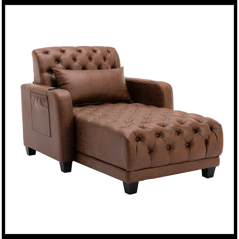 Chaise rembourrée Jerade , Mélange de polyester brun