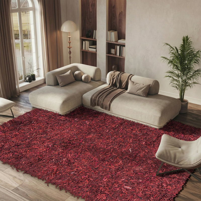 Tapis de couleur unie en coton / coton tissé à la main Arik, Rectangle 8 pi x 10 pi