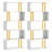 2 PCS Geometric Bookcase S-Shaped Bookshelf w/ Metal Frame Gold-460544025