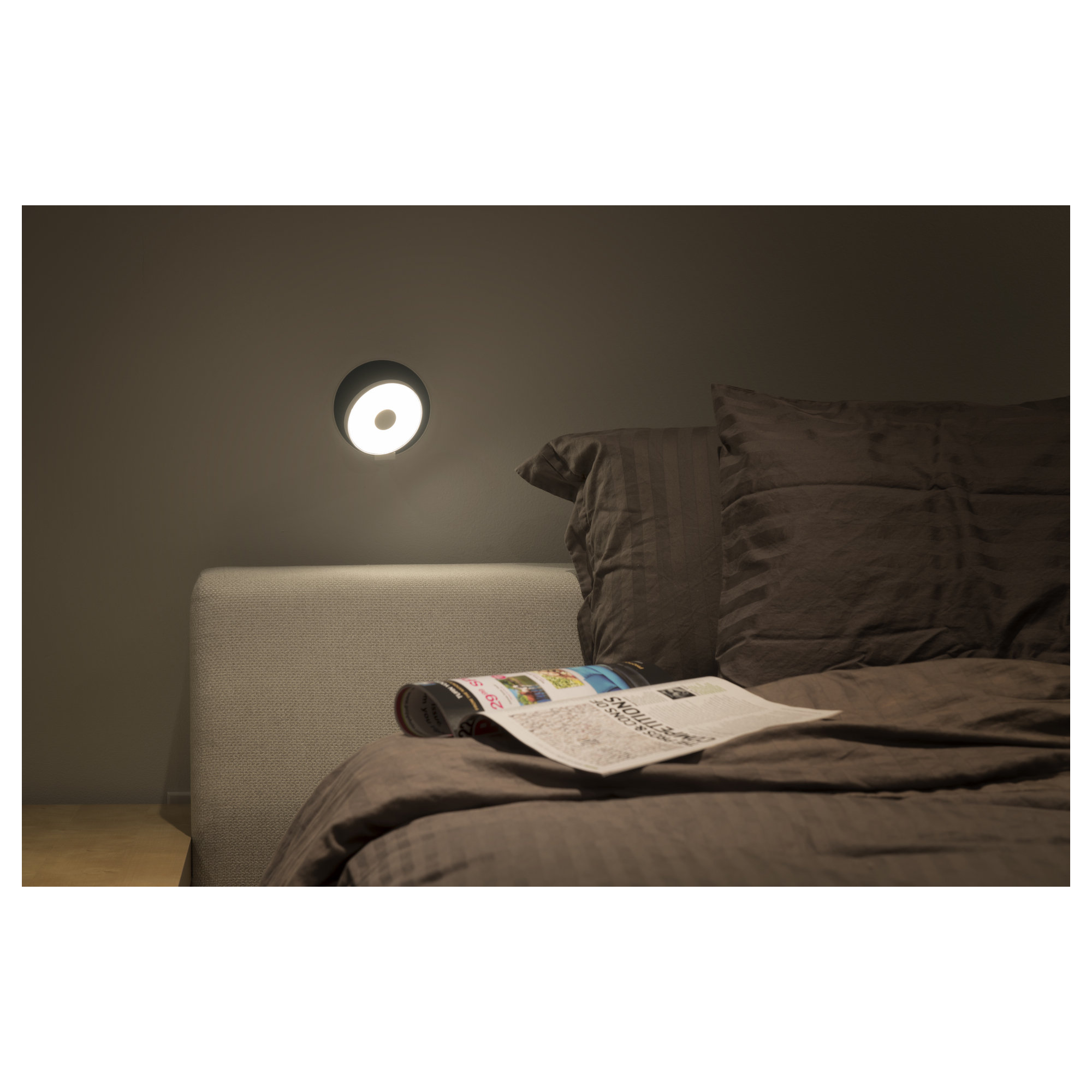 Gravy Single Light Dimmable LED Flush Mounted Sconce, Silver/Brushed Brass Felt