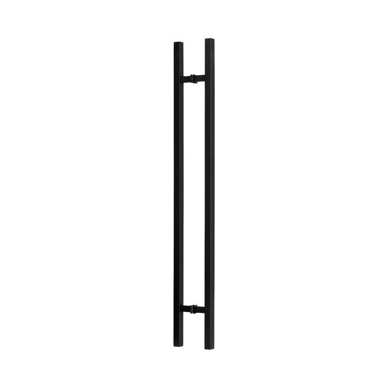 Poignée de porte carrée de type H Articles de maison parfaits pour les entrées élégantes, Noir, H 1 po x l 7 po x P 48 po
