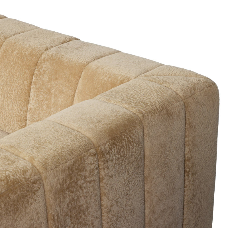 Curteria Upholstered Genuine Fur L-Shaped Sofa & Chaise, 28.5" H x 161" W x 68" D, Right Hand Facing