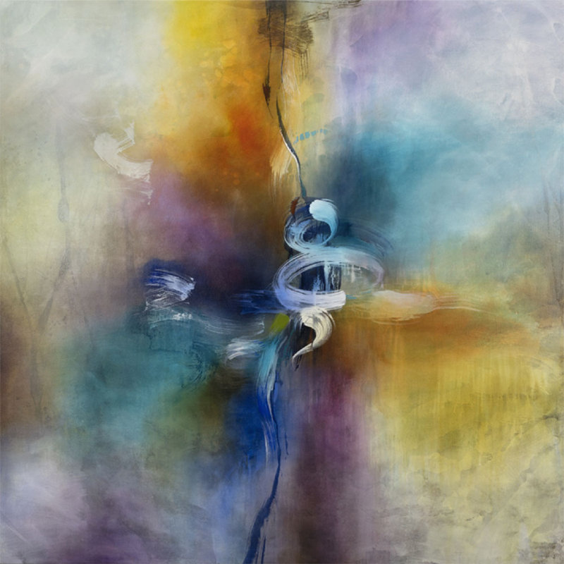Ethereal Drift Painting by Jennifer Hollack Raboin, Stretched Canvas, 60" H x 60" W x 2" D