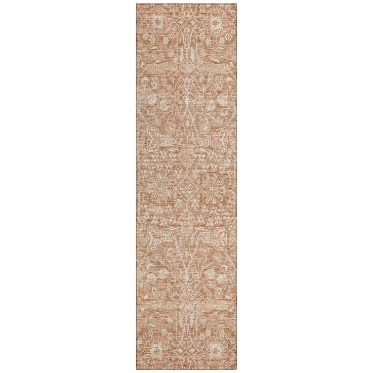 Machine Washable Indoor/Outdoor Chantille ACN1133 Coral Rug