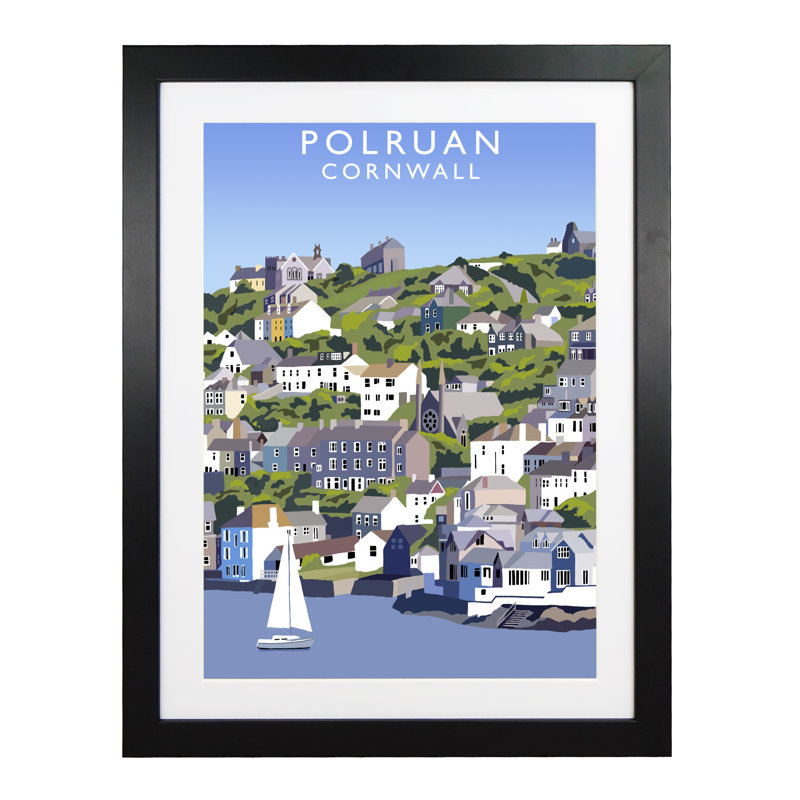 Polruan 2 by Richard O'Neil - Print, Black Wood Frame, 54 cm H x 44 cm W x 2.2 cm D