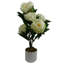 Plastic, Silk Peony Arrangement in Pot