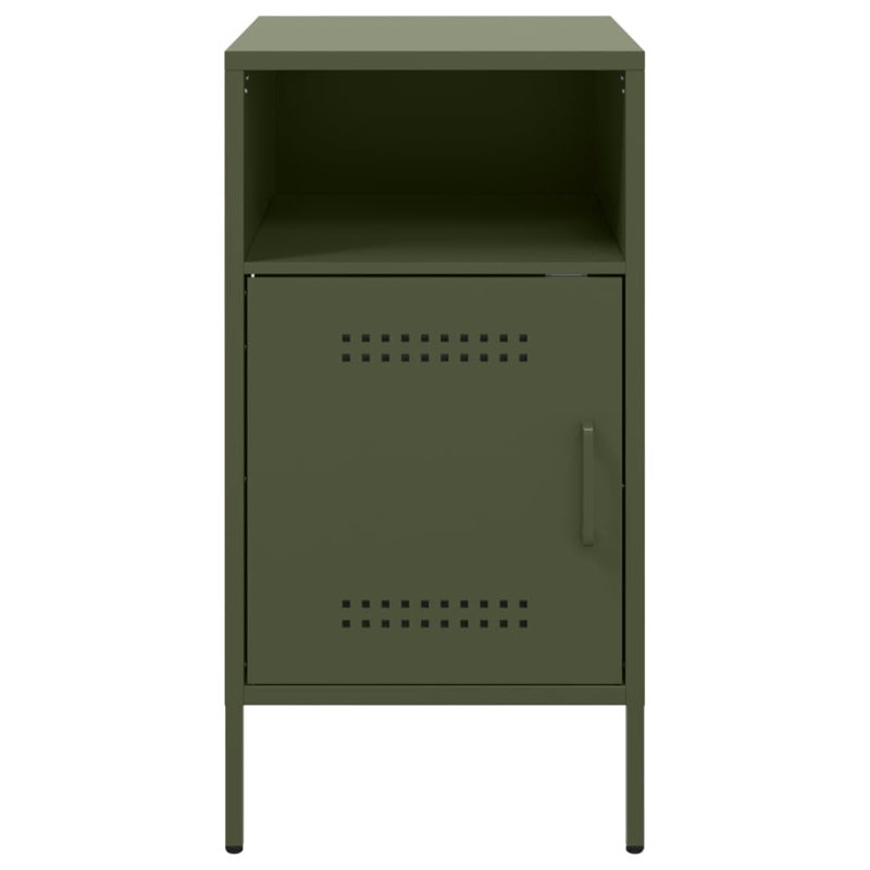 Bedside Cabinet 36x39x68 cm Steel, Olive Green