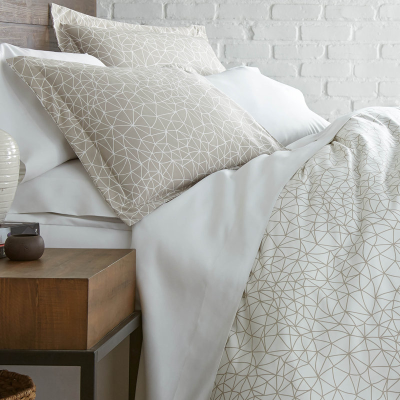 Taupe Reversible Microfiber King Down Alternative Comforter Set