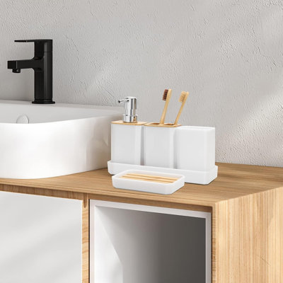Bathroom Accessories Set,5 Pcs Bathroom Accessory Gift Set, Soap Dispenser,Boho, Modern Bathroom Decor