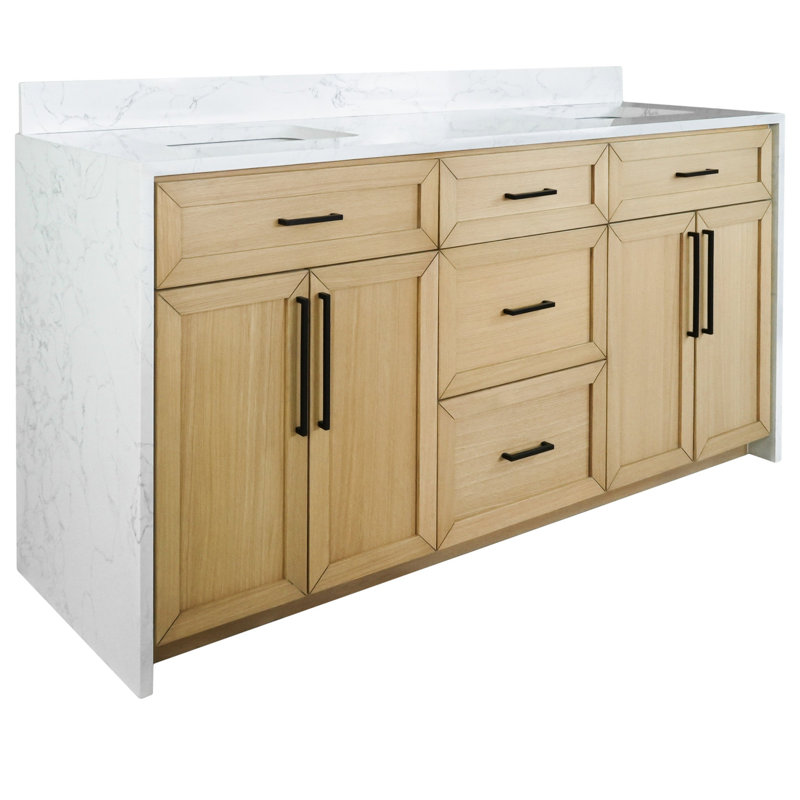 Akalya 72" Bathroom Vanity Set, Blonde