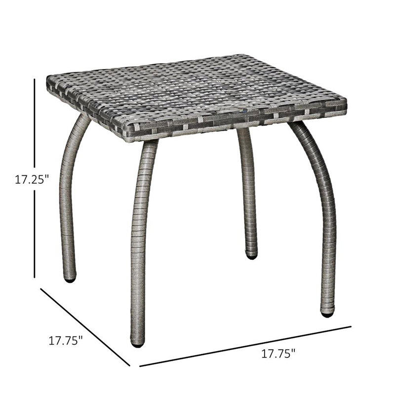 Petite table d'appoint carrée en rotin