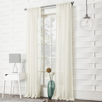 Jaklyn Crushed Texture Semi-Sheer Rod Pocket Curtain Panel