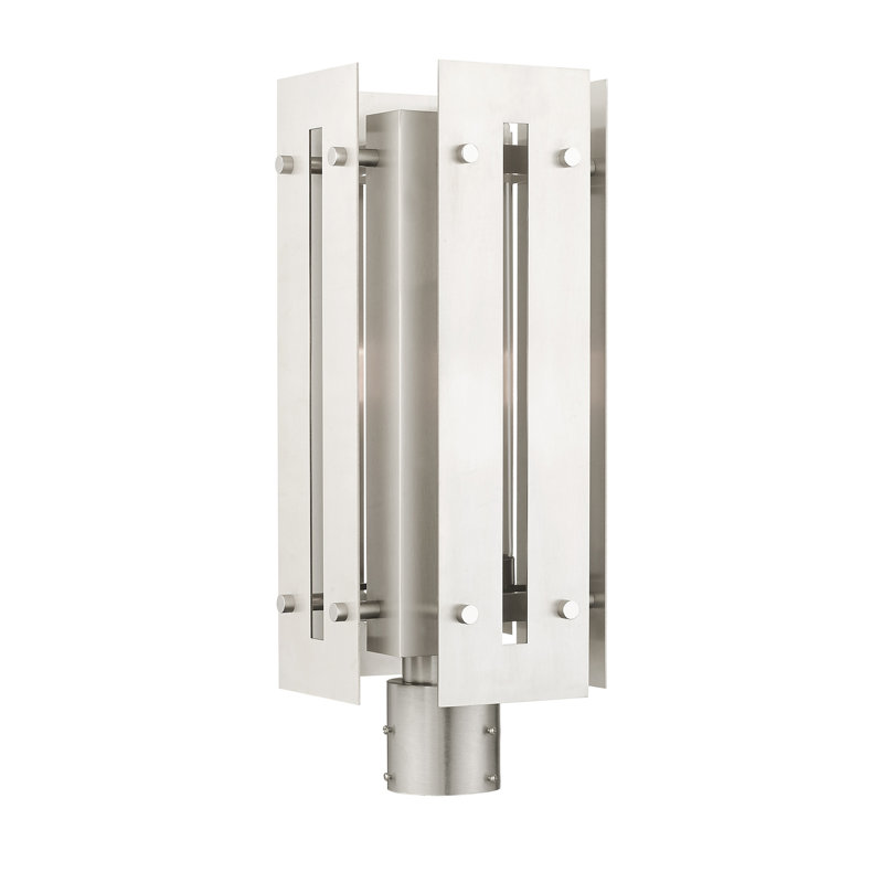 Tête de lanterne câblée à 1 lumière H 20 po Baynbridge, Nickel brossé