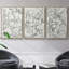 Ensemble de 3 reproductions de motifs floraux sur toile I-97795065-97795069