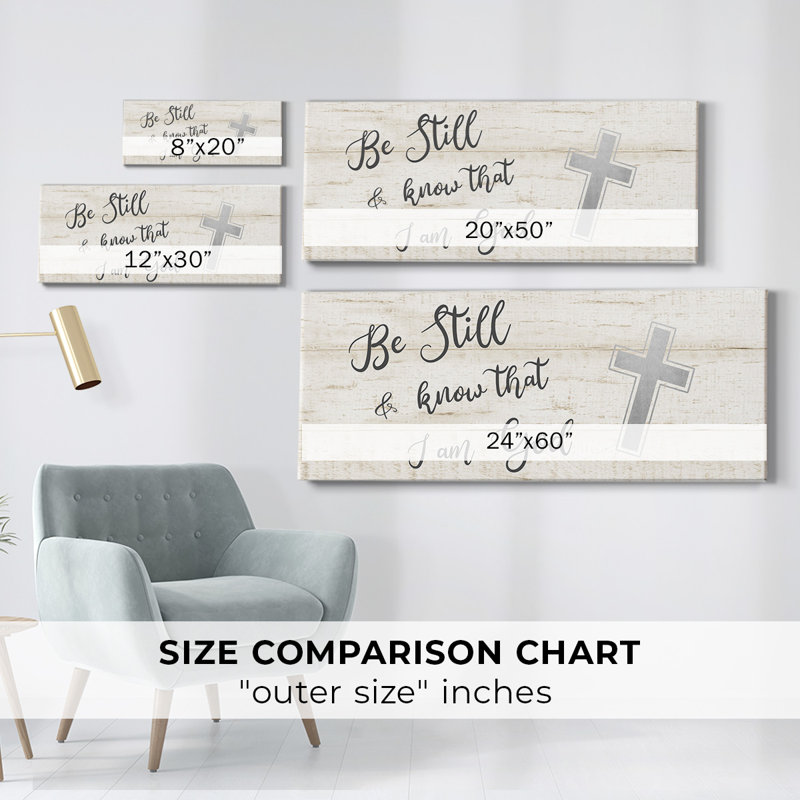 " Be Still Cross ", 12" H x 30" W x 1.5" D