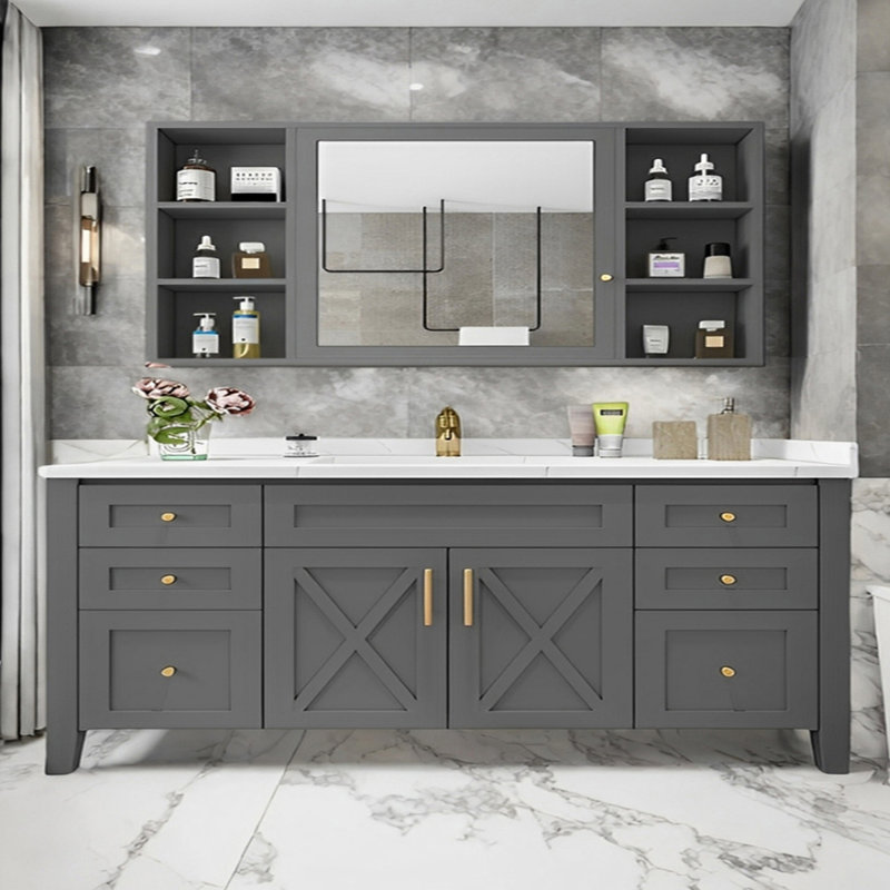 American style solid wood bathroom cabinet