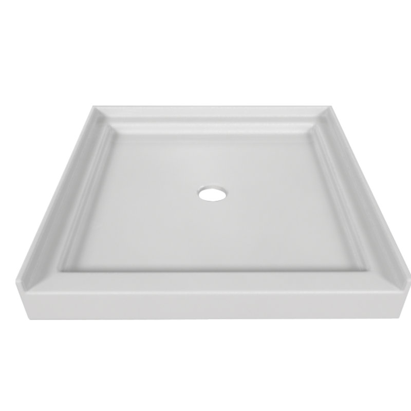 Base de douche à seuil simple l 36 po x P 36 po Signature, Biscuit