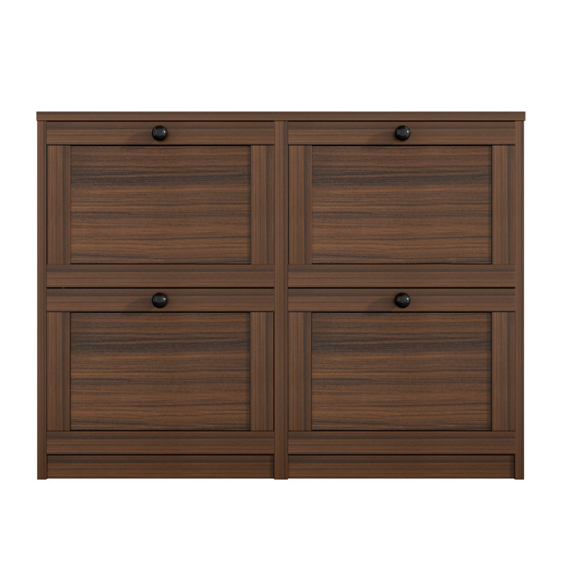 Josy 16 Pair Shoe Storage Cabinet, Walnut