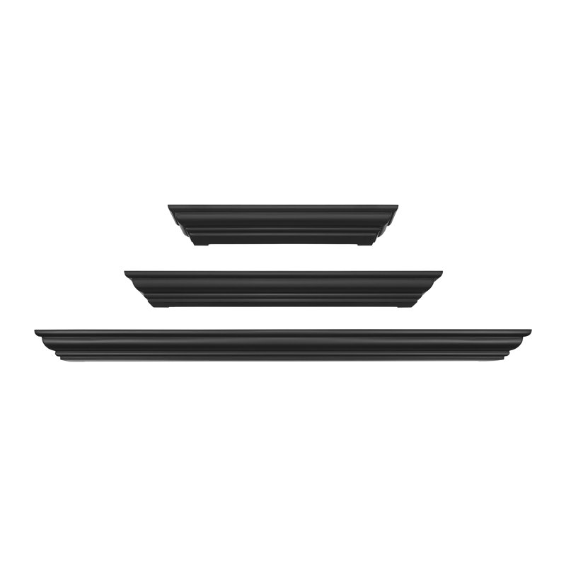 The Sadie 3 Piece Shelf Set Black, 1 each 18" 24" 36", Black