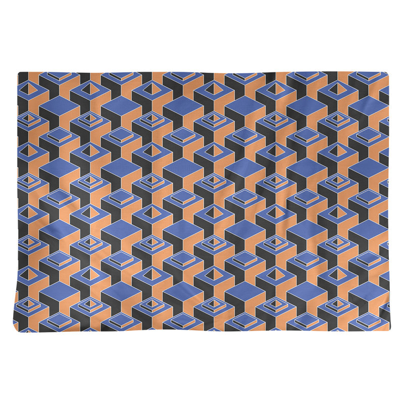 Napperon classique en coton 18 po Skyscraper, Bleu/orange, polyester