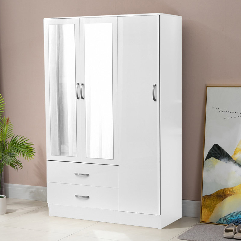 Everheart 3 Door Solid Wood Wardrobe