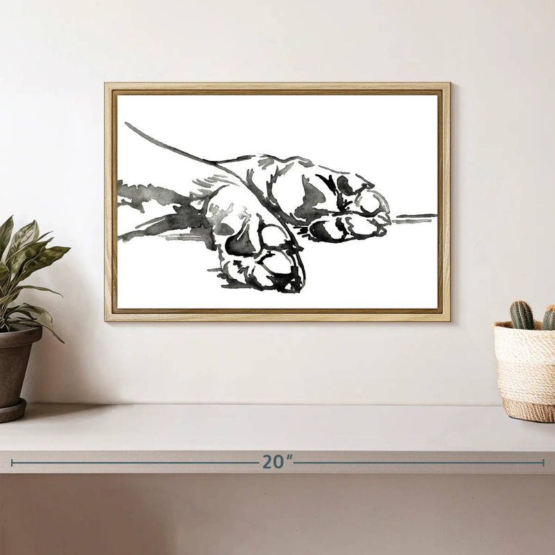 Pattes linéaires I, Cadre flottant en bois naturel, 13 po x 9 po