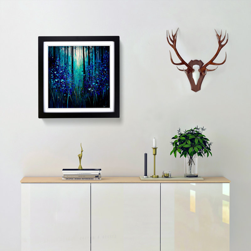 Single Picture Frame Print on Wood, Black