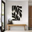 Art mural contemporain noir et brun clair à motif floral abstrait et audacieux-1253105139
