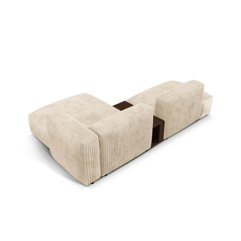 Betsayda 2 Seater Corduroy Corner Sofa , Moss Green