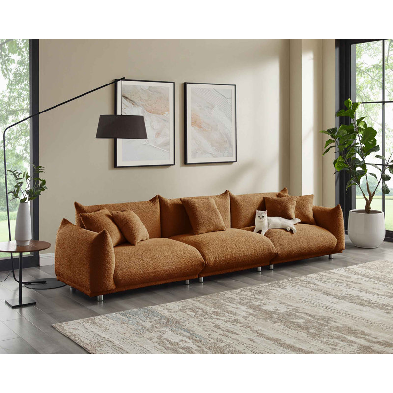 Amritha 316.2Cm Round Arms Sofa, Rust
