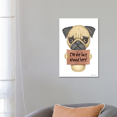 Pug I'm The Boss by Danny Gordon - Gallery-Wrapped Canvas Giclée on Canvas