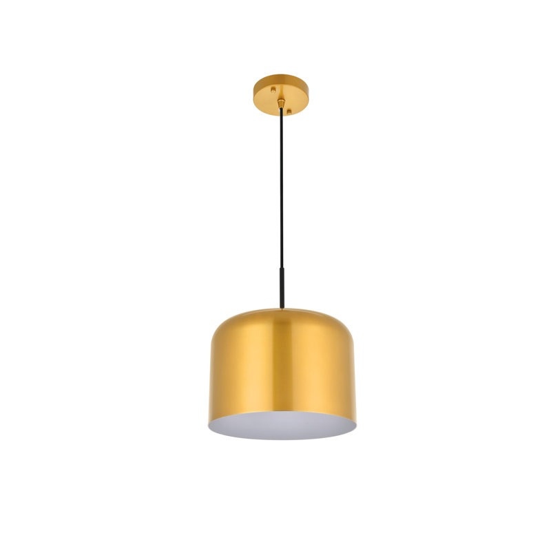 1 - Light Single Pendant, Satin gold/Black