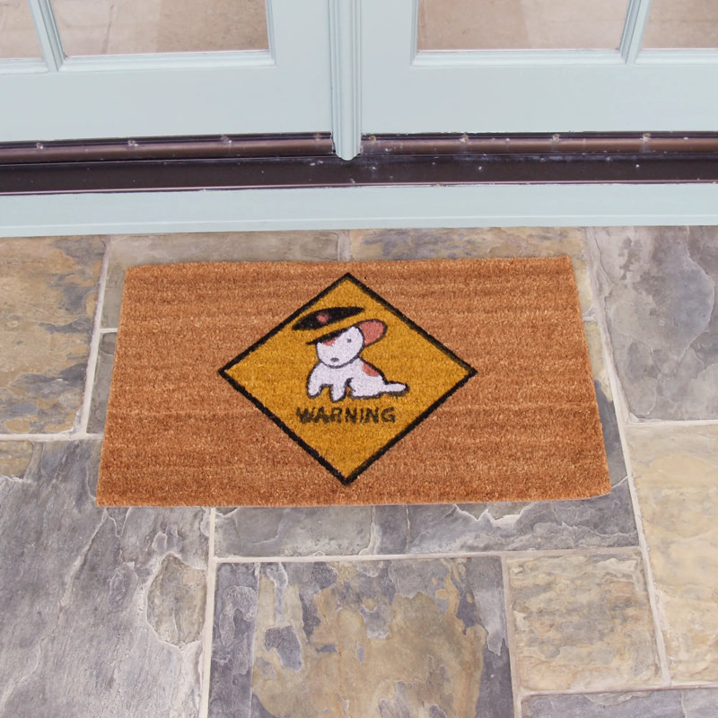 Birchanger Beware of Dog 2 pièces 18 po x 30 po Ensemble de tapis d'extérieur antidérapant