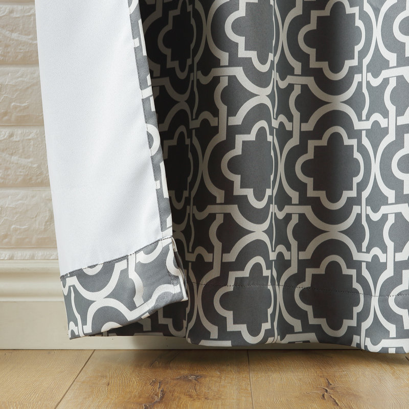 Wayfair Basics® Trellis Thermal Blackout Grommet Curtain Panel, Gray, 40" W x 84" L
